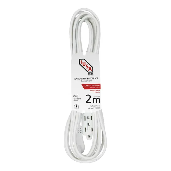 Multicontacto De 3 Tomas Iusa 619338color Blanco Largo Del Cable De 2m 127V