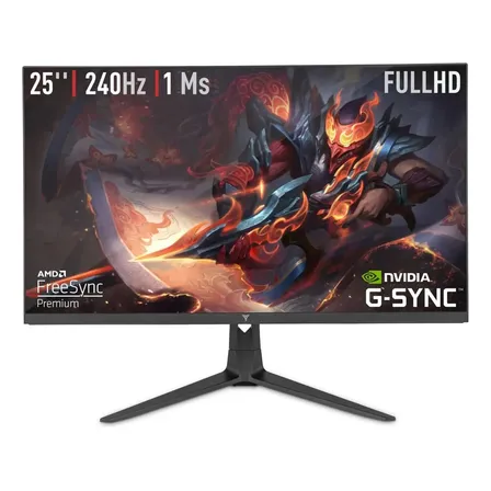 Monitor Yeyian Gaming 25 Full Hd (1920 X 1080), 240 Hz,g-sync Compatible, Freesync Premium, Va, 1ms Displayport Hdmi, Hdr10, Vesa, Rgb, Para Pc/Laptop/ Xbox Series S