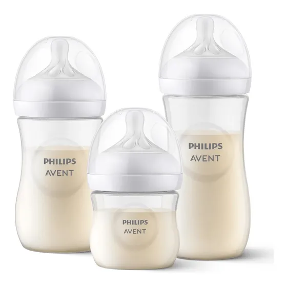 Set 3 Mamaderas Avent Natural Scd838/27 125+260+330ml