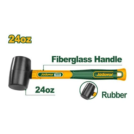 Martillo De Goma Mango De Fibra 24oz Jadever Jdhm7306