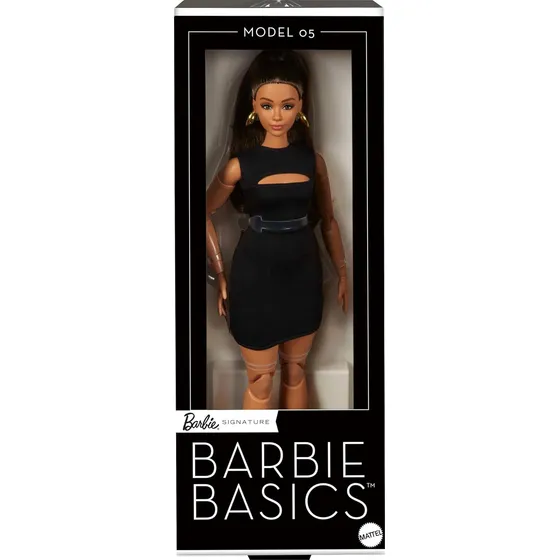 Muñeca Barbie Modelo 05 Con Cabello Moreno Y Vestido Negro