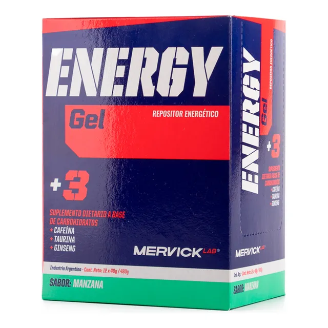 Mervick Energy Gel Repositor Energetico Sabor Manzana 12u 3c