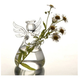 Florero De Vidrio Angel Jarrón De Flores Y Plantas Artesanal Florero De Vidrio Angel Jarrón De Flores Y Plantas Artesanal