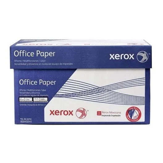 Papel Bond Xerox Azul 3m02040 Carta Blancura 95% 5000 Hojas