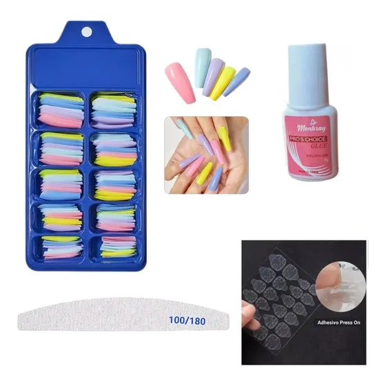Uñas Press On Jelly Tips Manicure Uñas Express Belleza