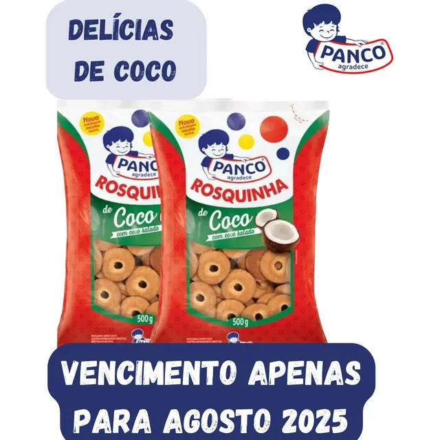 Kit De Rosquinha Panco De Coco  Com 2 Pacotes De 500grs