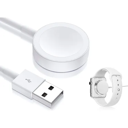 Cable Cargador Rapida Para Apple Watch Serie 4 5 6 7 8 Ultra Color Blanco - Magnetico Inalambrica Carga Rapida 5w 9w 18w 20w