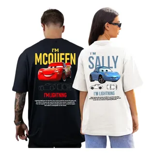 Kit Camiseta Casal Namoro Carros Relâmpago Mcqueen + Sally