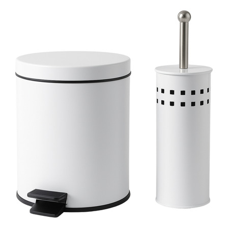 Set Cesto Tacho Acero + Escobilla Cepillo Basura Baño 5lts Set Cesto Tacho Acero + Escobilla Cepillo Basura Baño 5lts