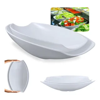 Kit 2 Travessas Buffet Salada 46cm + 41cm Oval Fundas Buffet Kit 2 Travessas Buffet Salada 46cm + 41cm Oval Fundas Buffet