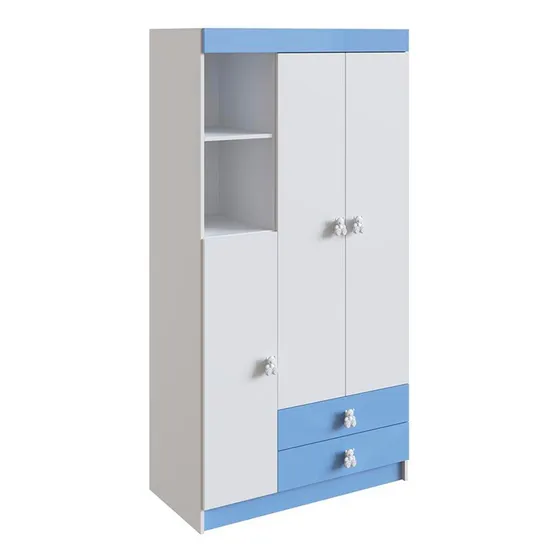 Ropero Infantil 3 Puertas 2c Reversible Rosa O Celeste -ltc