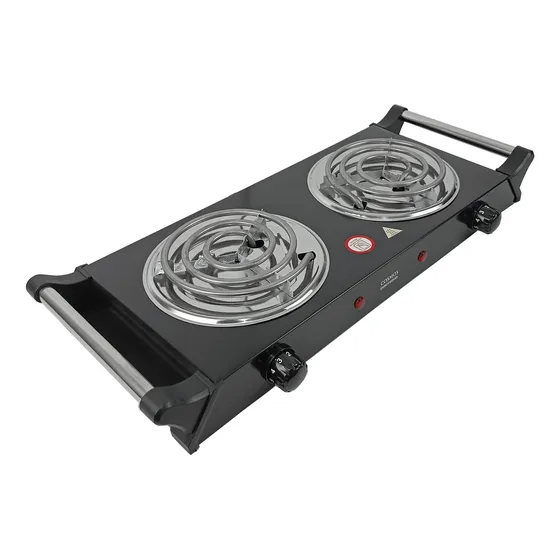 Anafe Cocina Cocinilla Eléctrico 2000w Dos Hornallas Negro