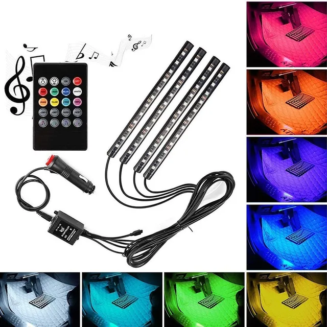 Sensor De Som Automotivo Led Cores Rítmico Strobo Música