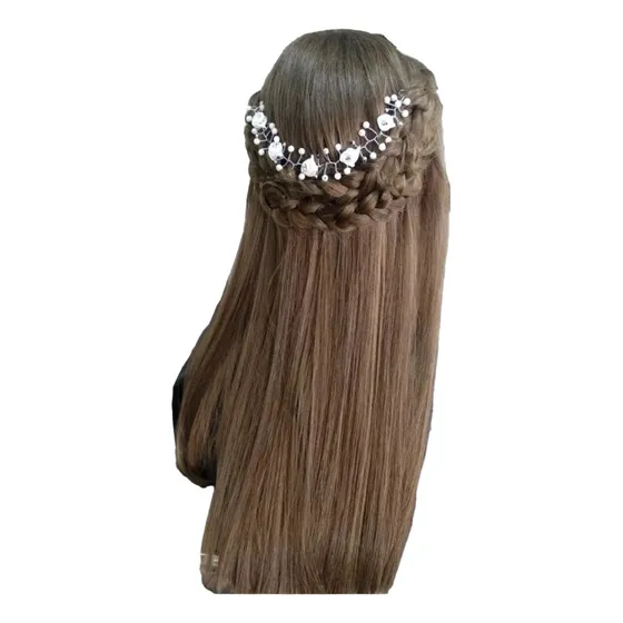 Tocado Quinceañeras, Novias, Niñas, Vincha, Aplique Cabello.
