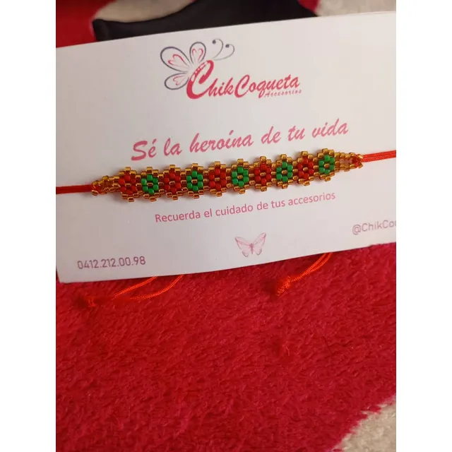 Pulsera Ajustable Flores Con Miyuki