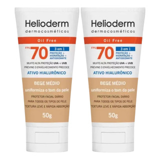 Kit C2 Protetor Cor Bege Médio Fps70 50g Helioderm Kit C2 Protetor Cor Bege Médio Fps70 50g Helioderm