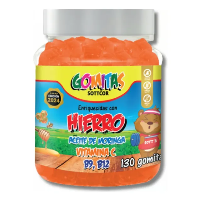 Hierro Para Niños Gomitas Sottcor 130 Unidades Inc/envio