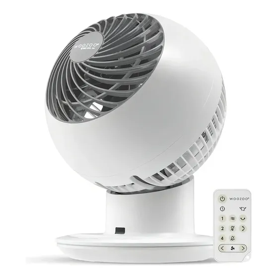 Ventilador De Globo Multidireccional 5 Velocidades Woozoo Cantidad de aspas 3 Estructura Blanco Aspas Negro Diámetro 21 cm Frecuencia 60Hz Material de las aspas Plástico