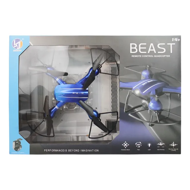 Dron Camara Giratorio 360º Control Remoto Recargable Luz Color Azul