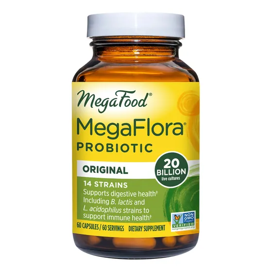 Megafood Probiotico Mega Flora 14 Cepas 30 Capsulas Sabor Sin Sabor