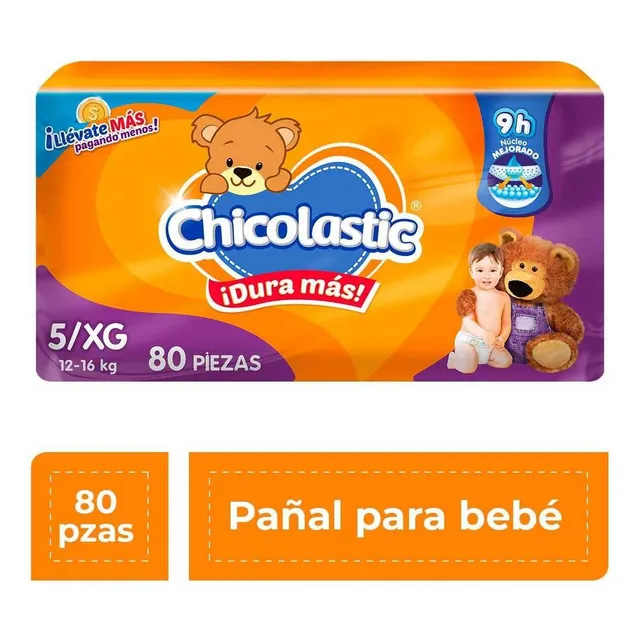 Pañales Chicolastic Etapa 5 Unisex 80 Piezas
