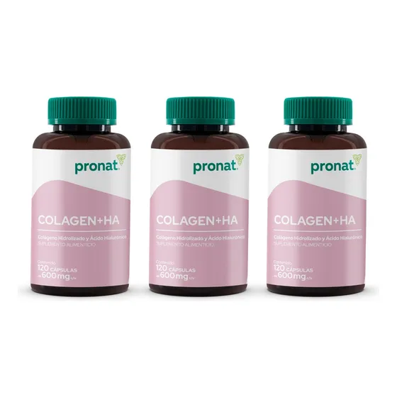 Kit 3 Piezas Suplemento Colágeno Hidrolizado +ha 120 Caps