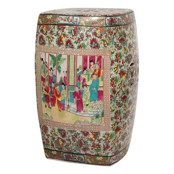 Muebles Orientales 18  Rose Medallion Square Porcelain Garde