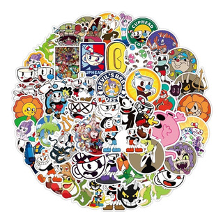 Cuphead 50 Calcomanias 6 X 6 Cm Stickers De Pvc Vs Agua Game Cuphead 50 Calcomanias 6 X 6 Cm Stickers De Pvc Vs Agua Game