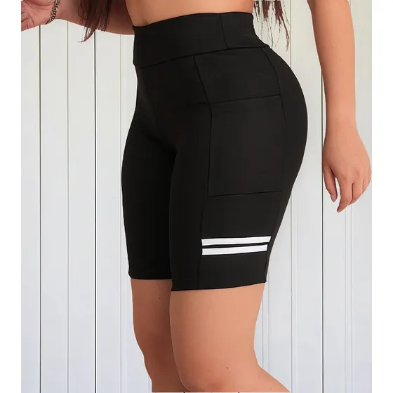 Bermuda Suplex Ciclista Bolso Lateral Cós Alta