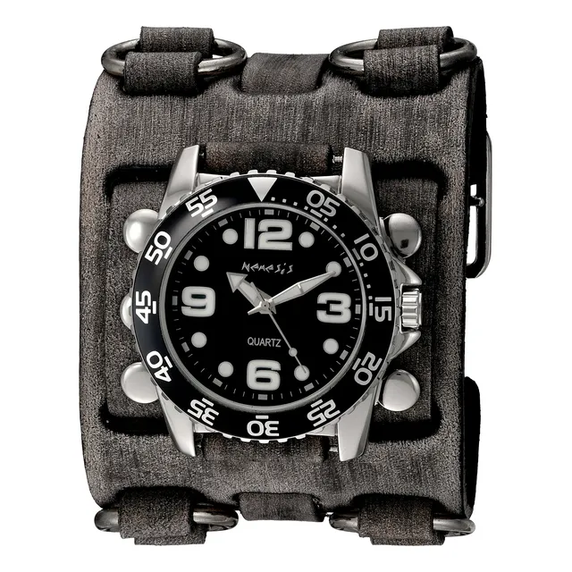 Nemesis Reloj De Cuarzo De Acero Inoxidable Y Cuero, Color N
