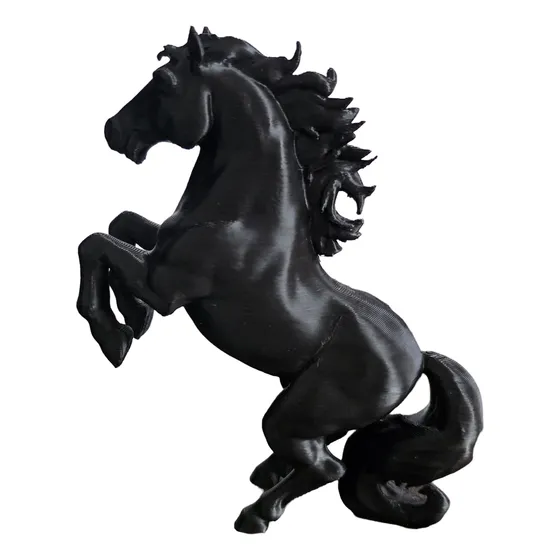 Figura Caballo Elegante Decoración 3d Escritorio Oficina Negro