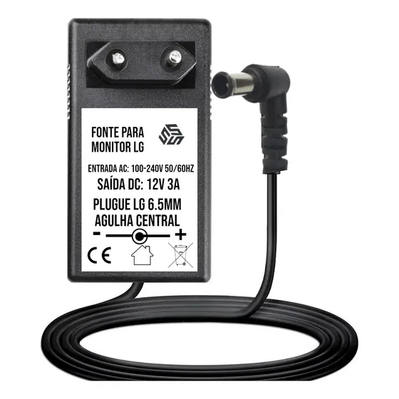 Fonte Para Monitor LG 12v 3a Compatível 100%