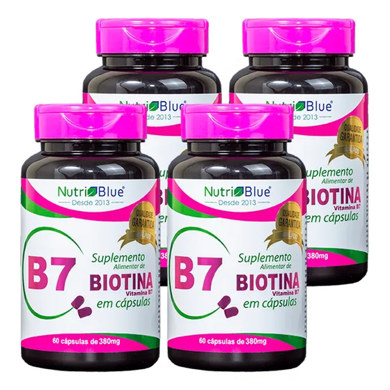 4 Remédio Anti Queda Capilar E Cresce Cabelo Biotina 60 C