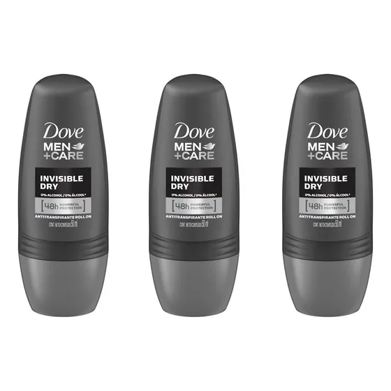 Pack X3 Desodorante Dove Men Antitranspirante Roll On 50ml