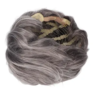 Peluca Corta Gris Para Hombre, Sintética, Resistente Al Calo Peluca Corta Gris Para Hombre, Sintética, Resistente Al Calo