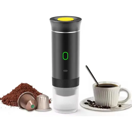 Cafetera Portátil Recargable P/cápsulas Y Café Molido Gris