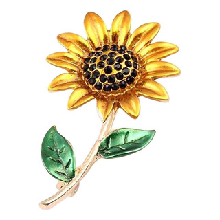 Broche De Mujer Pin De Aleación De Girasol Incrustaciones Broche De Mujer Pin De Aleación De Girasol Incrustaciones