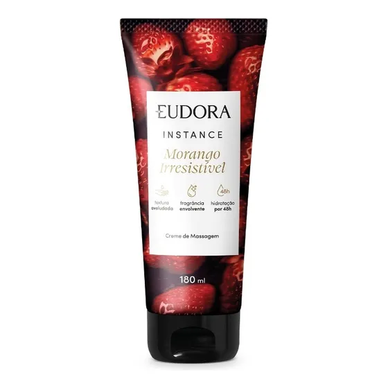 Crema De Masaje Eudora Instance Morango Irresistible 180 Ml