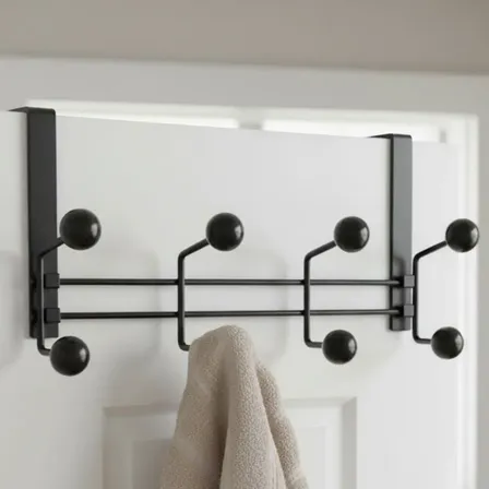Organizador Para Porta e Parede com 8 Ganchos Facility Preto