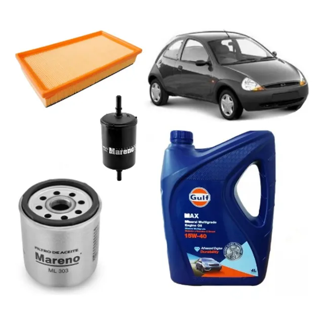 Kit X3 Filtros + Aceite 15w40 Ford Ka 1.0 1.3 97/99