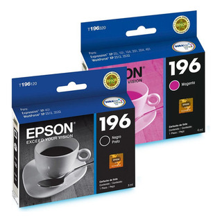 Kit Cartucho De Tinta Epson T196 Magenta/preto (eps01) Kit Cartucho De Tinta Epson T196 Magenta/preto (eps01)
