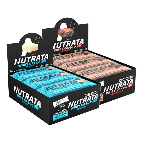 Kit 2x Whey Grego Bar Protein 40g Caixa C/ 12 Unidades