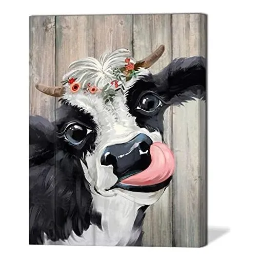 Country Cow Decor Casa De Campo Cocina Canvas Muro Pyb3l
