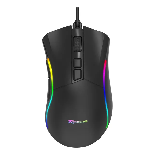Mouse Gamer Luz Led Rgb Con Cable Usb 2.0 Xtrike Me Gm226 Para Computadora Notebook Pc 7200 Dpi - Negro