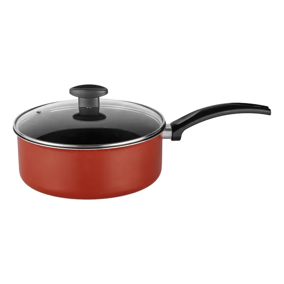  Panela Teflon Avulsa  C/ Cabo + Tampa De Vidro Nº 16