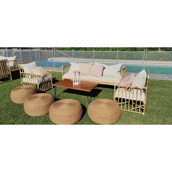 Sillón Camastro  De Caña Estilo Boho Deco Eventos