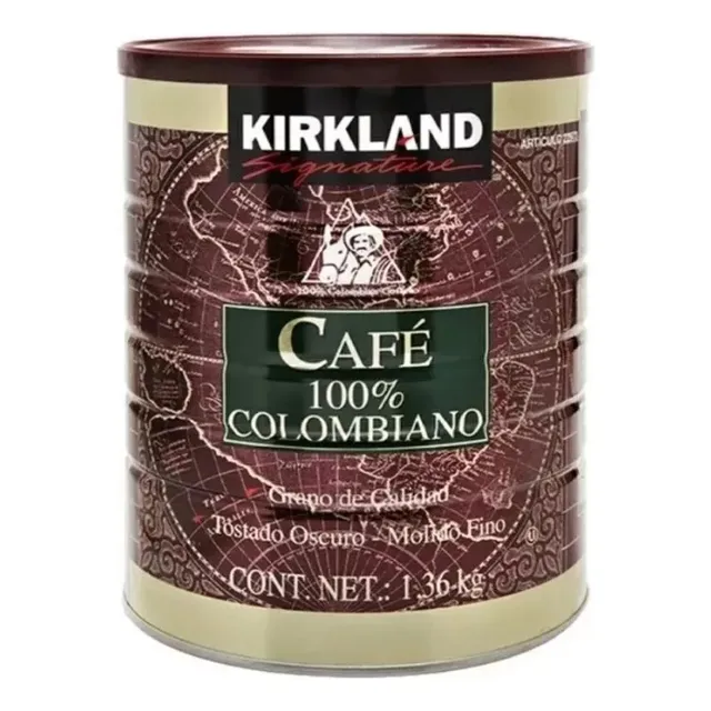 4 Latas De Café Molido Kirkland 100% Colombiano 1.36k