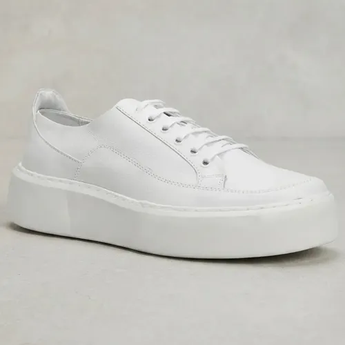 Tenis Casual Masculino Couro Confort Solado 5cm Everest Branco Liso 40 Br