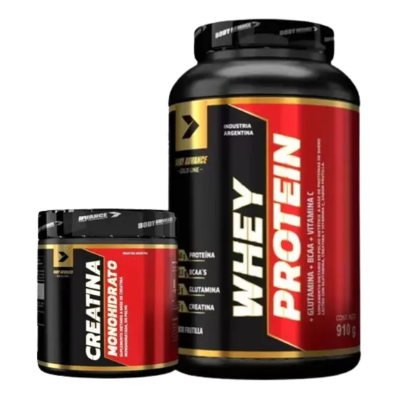 Suplemento En Polvo Body Advance Whey Protein 910g Frutilla Creatina 150gr
