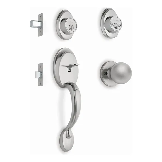 Jaladera Y Perilla Berna Llave-llave Cromo Mate Hermex 23674